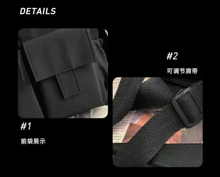 Waterproof Shoulder Bag Women's Multi Pocket Nylon Messenger Bag Preppy Canvas Handbag Women - M & M Global