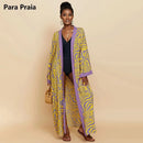 Para Praia Kimono Beach Robe 9 Colors Bikini Cover Ups Beachwear Femme Long Dress Sarong Women Loose Cardigan Swimsuit Covers - M & M Global