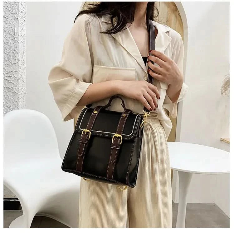 Vintage women messenger bags pu leather female shoulder bag small ladies Totes 2024 new Multifunction schoolbag bagpack handbag - M & M Global