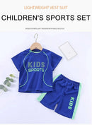 Children Summer Short Sleeve Football Basketball Suit Clothing Set Boy Girl Jersey Quick Drying Breathable Kids Sports Wear - M & M Global