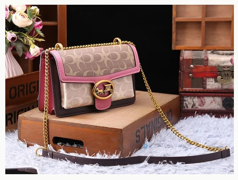 Light luxury women's bag 2025 new high-end color contrast single shoulder underarm bag designer fashionable crossbody small squa - M & M Global