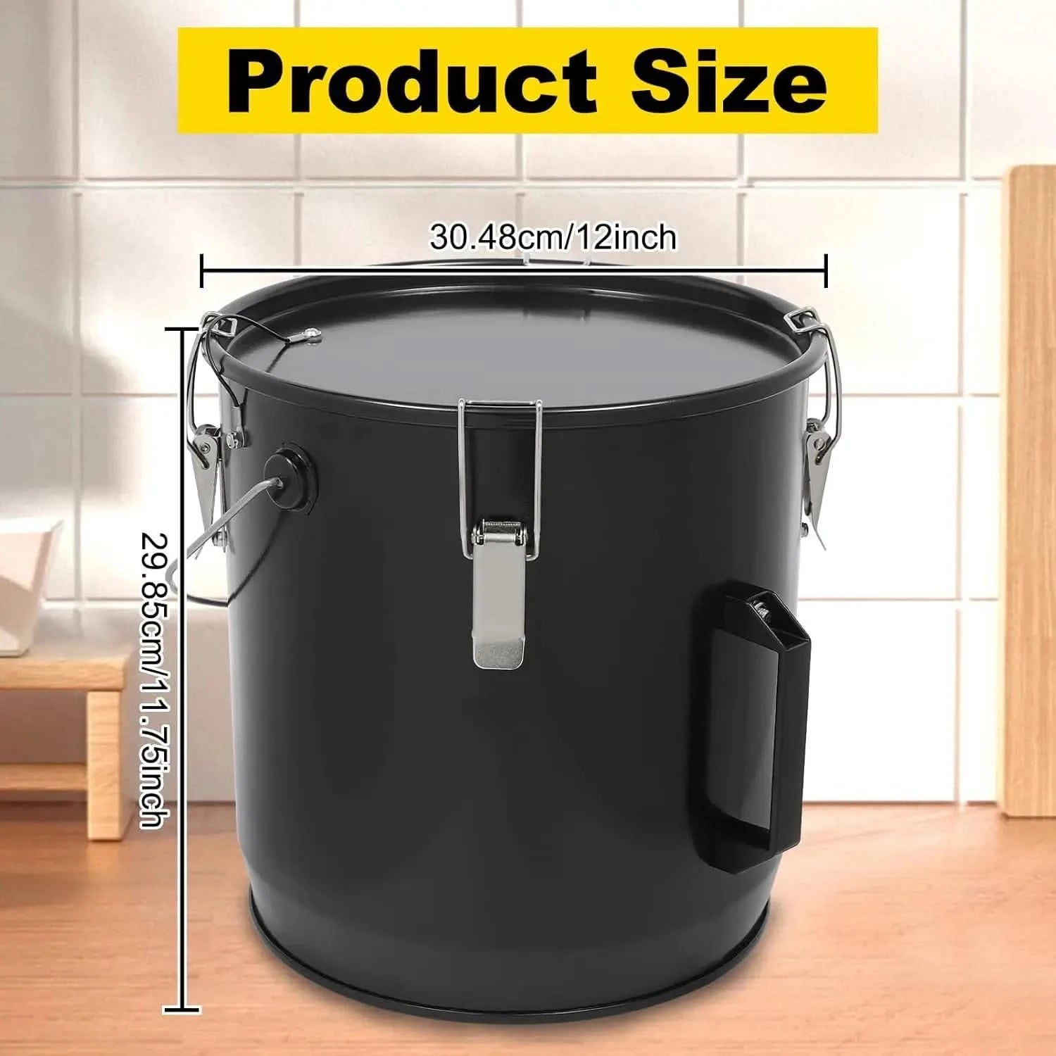 6 Gallon Fryer Grease Bucket Oil Disposal Oil Bucket with Lid and Filter Bag - M & M Global