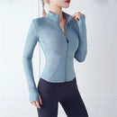 Women Long Sleeve Sport Jacket Spring Summer Gym Workout Coat Yoga Running Sports Cycling Top Casual Zipper Outfit Clothes Chic