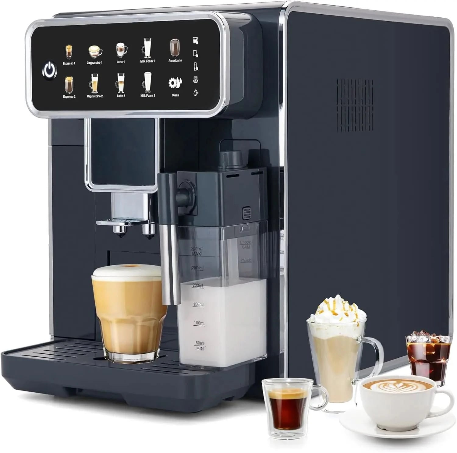 Fully Automatic Coffee Maker with Built-in 3-Level Grinder Expresso/Cappuccino/Latte/Americano Coffee Machines with Self-Cleanin - M & M Global
