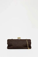 New Handwoven Raffia Shoulder Bag, Women's Staw Crossbody Bag Vacation Clip Bag Clutchs, Summer Luxury Design Baguette Bag - M & M Global