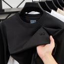 High end fashion men's brand exquisite letter badge long sleeved spring and autumn comfortable casual zipper decoration T-shirt