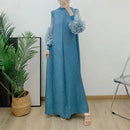 ANLAN Miyake Pleated Maxi Long Dress Mesh Petal Sleeve Half Turtleneck Formal Dresses for Women 2024 New Hot Sales 6KK9927 - M & M Global