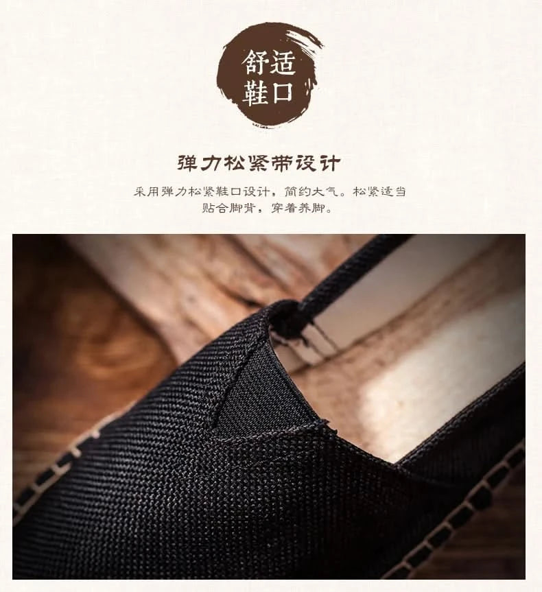 Women Sewing Flax Shoes Slip on Loafers Casual Shoes Man Espadrilles Hemp Canvas Flat Shoes Plus Size Fisherman Driving Footwear - M & M Global