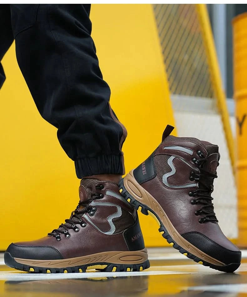 Widen Safety Boots Men Work Indestructible Shoes Climbing Boots Steel Toe Protective Boots Anti-smash Anti-puncture Safety Shoes