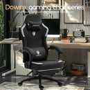 Dowinx Fabric Gaming Chair with Pocket Spring Cushion,Breathable Computer Chair with Massage Lumbar Support and Footrest