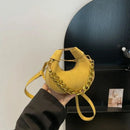 Mini Semicircle Saddle Crossbody Bag For Women Luxury Lemon Color Handbag Half Moon Bag Fashion Chain Lady Cross Body Bag - M & M Global