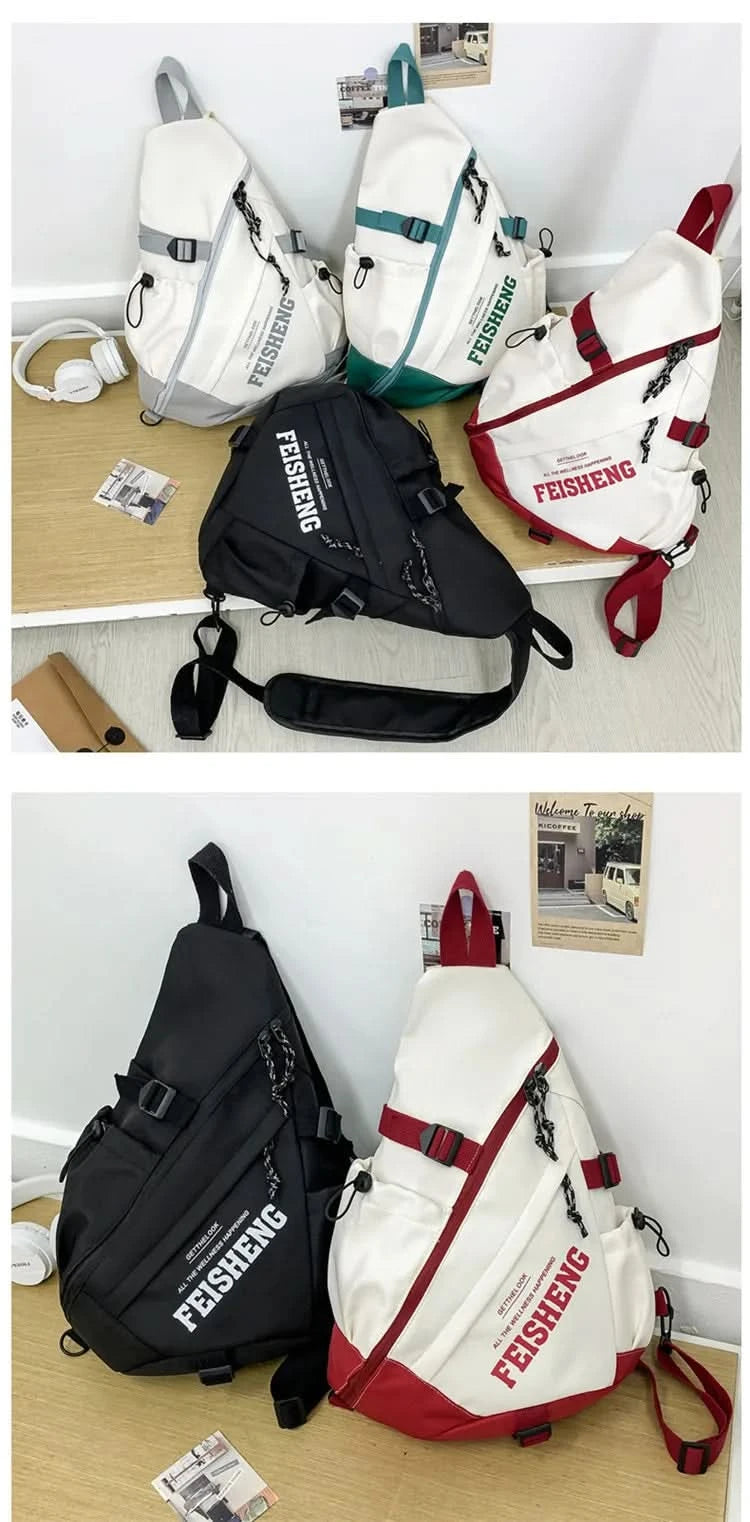 Techwear Style Outdoor Motorcycle Sport Single Shoulder Backpack Unisex Hip Hop Multifunction Chest Bag Tactical Crossbody Bag - M & M Global