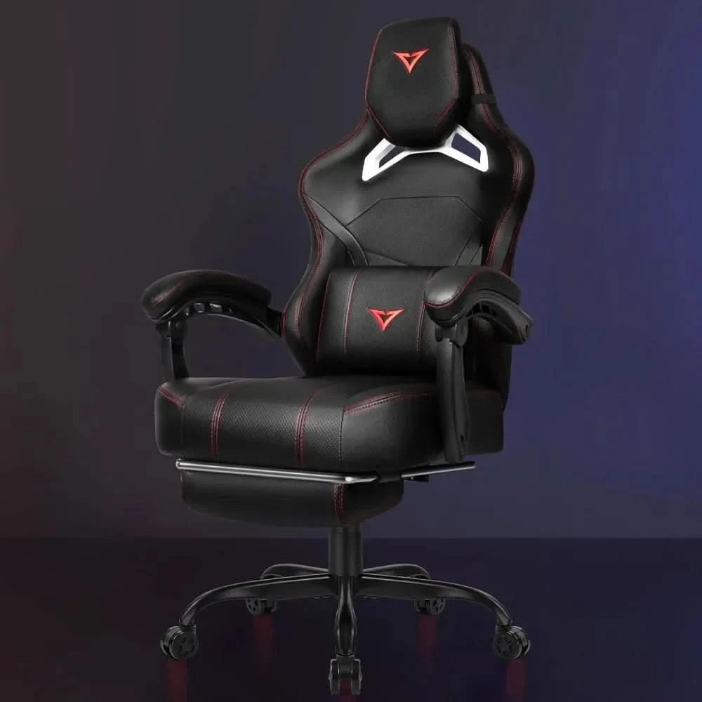 Big and Tall Gaming Chair for Adults with Footrest, 400lbs Weight Capacity Video Game Chairs for Office, Ergonomic Computer