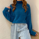 2025 Winter Imitate Mink Wool Hot Fleecing Female Turtleneck Elastic Casual Sweater Women Knitted Tops Pullovers Soft  Warm