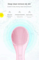 Electric Facial Cleansing Brush Deep Pore Cleaning Sonic Vibration Waterproof Acne Blackhead Remover Pore Cleaner Silicone - M & M Global