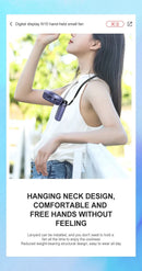 USB Handheld Mini Fan Foldable Portable Neck Hanging Fans 5 Speed USB Rechargeable Fan with Phone Stand and Display Screen - M & M Global