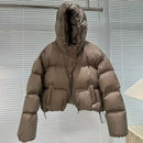 2025 New Fashion White Duck Down Jacket Hooded Women Autumn Winter Warm Over Size Casual Short Thick Outwear Female Coat