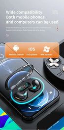 Sleep Wireless Earphone TWS Bluetooth 5.3 Headphones Hidden Earbuds IPX5 Waterproof Noise Reduction Sports Headset - M & M Global