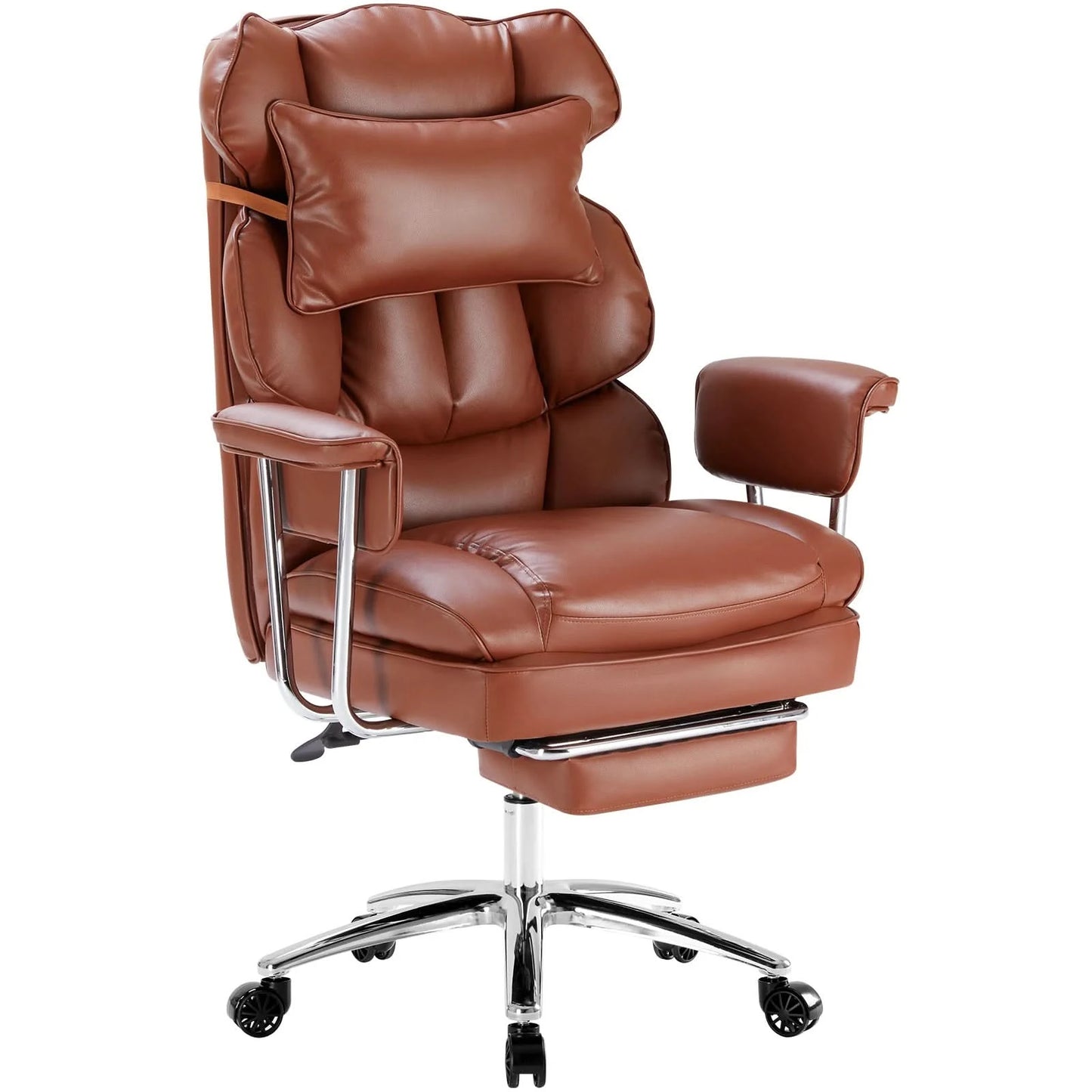 JHK PU Leather Ergonomic Office Computer Desk Chair High Back with Footrest Lumbar Support Height Adjustable For Home Office