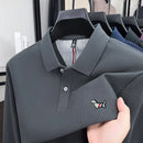 Luxury and fashionable 100%pure cotton comfortable long sleeve polo shirt for men new spring and autumn brand embossed puppy top