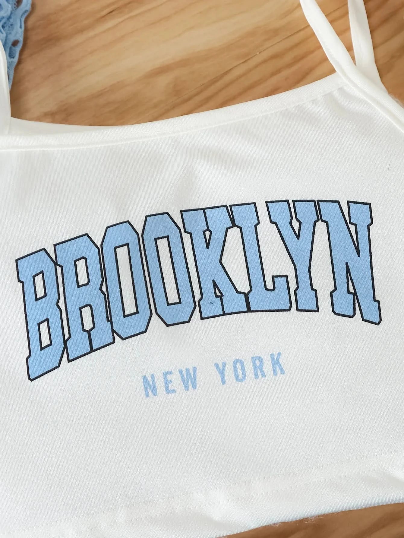Girls Three-Piece Clothing New Breathable Summer Thin Fashion Short-Sleeved Mesh Top + Letter Printed Short Vest Suspender + Letter Printed Sports Shorts - M & M Global