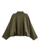Women Green Suede Jacket 2026 New Spring Fashion Long Sleeve Zipper Oversize Bomber Jackets Chic Female Street Casual Coats ﻿