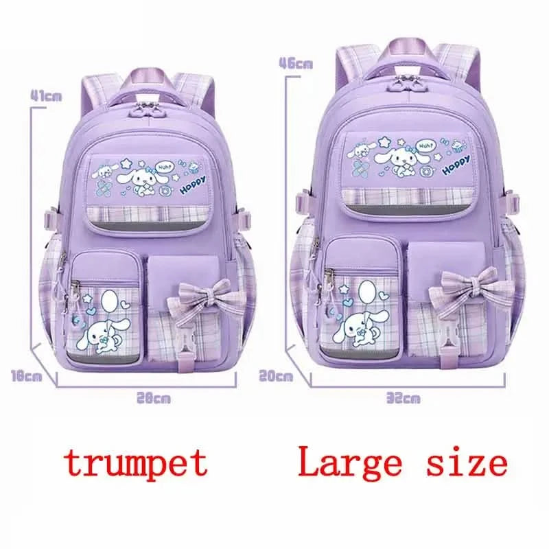 Sanrio Cinnamon Dog cute fashion print school bag for primary school students, stylish children's back-to-school backpack - M & M Global