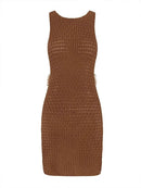 2024 Summer Sexy One Neck Cut Out Circle Decoration Corset Slim Beach Mini Dress Women Seaside Beachwear Swimwear Cover Up A2796 - M & M Global