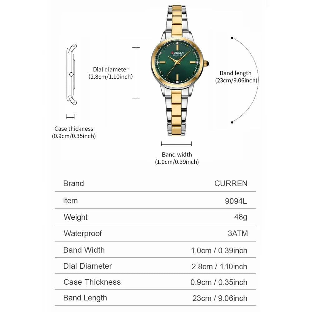 CURREN-Women's Simple Dial Wristwatch, Elegant and Charming Bracelet Quart Watches for Lady, Fashion Brand - M & M Global