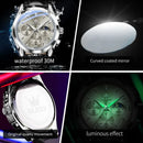 OLEVS Original Watch Leather Strap Moon Phase Luminous Quartz Watches for Man Waterproof Calendar Business Trend Wristwatch - M & M Global