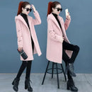 Lamb Fur Double-Sided Velvet Coat Women's Korean Embroidered Thickened Mid-Length Woolen Windbreaker Autumn Winter New Arrival