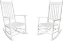 Outdoor Rocking Chair Set, Wood Porch Rocker, 2 Wooden Rocking Chair With Outdoor Side Table, Perfect for Indoor or Outdoor, All