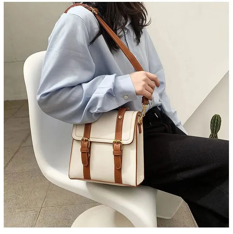Vintage women messenger bags pu leather female shoulder bag small ladies Totes 2024 new Multifunction schoolbag bagpack handbag - M & M Global