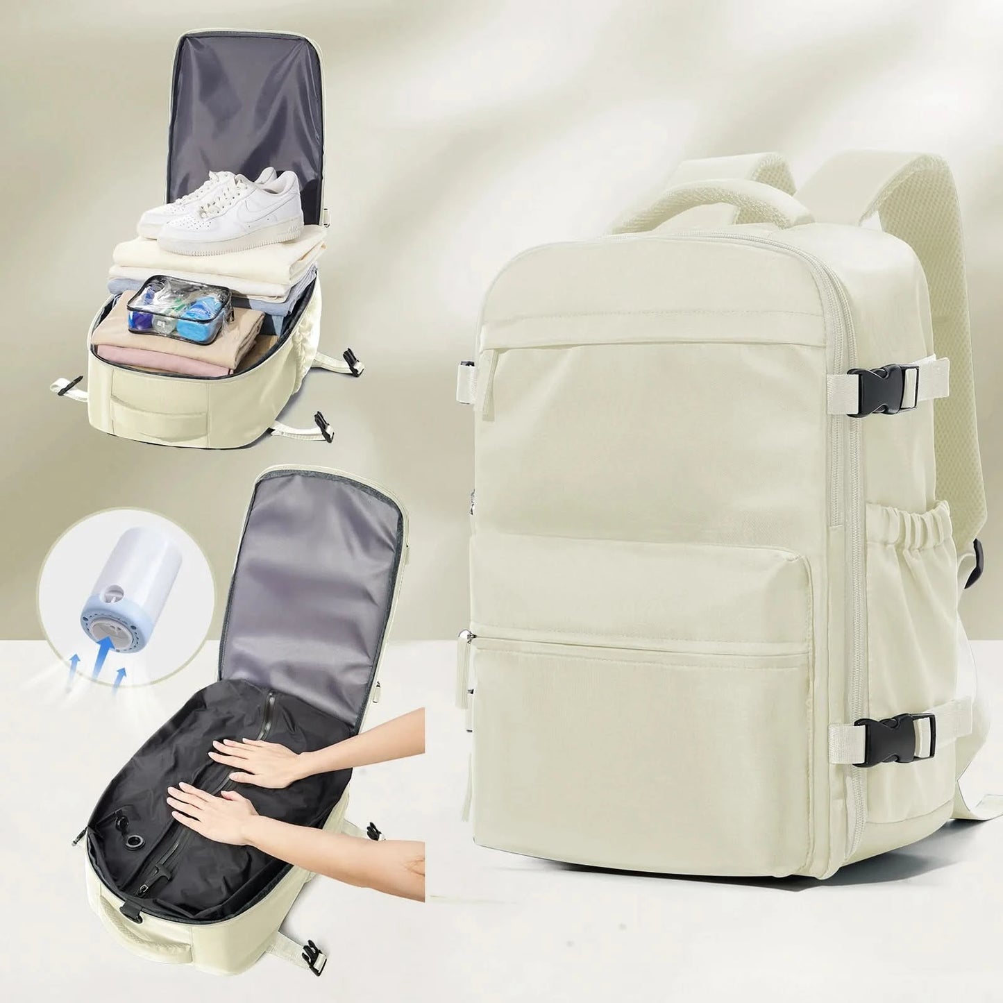 Vacuum Backpack Travel Bag for Men Large Capacity airback Backpack Business Laptop Backpack Women Expandable Backpack School Bag - M & M Global