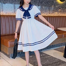 Girls School Dress Summer Dresses for Kids Costume Preppy Style School Teenagers Children Clothes Vestidos Dresses - M & M Global