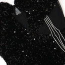 CM.YAYA Women Sequined Tassel Front Spaghetti Strap Sleeveless High Side Slit Maxi Long Dress 2023 Evening Sexy Party Dresses - M & M Global