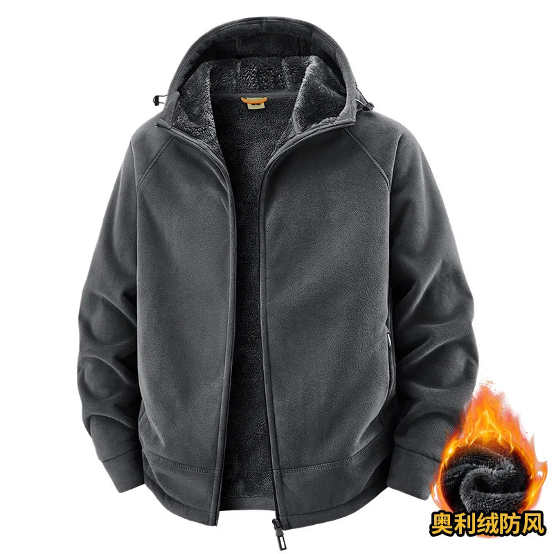 Men's Warm Jacket, Sports Hooded Sweatshirt, Oligon Fabric Coat, High-quality Design, Warm Coat with Fashionable Hood 2025 New