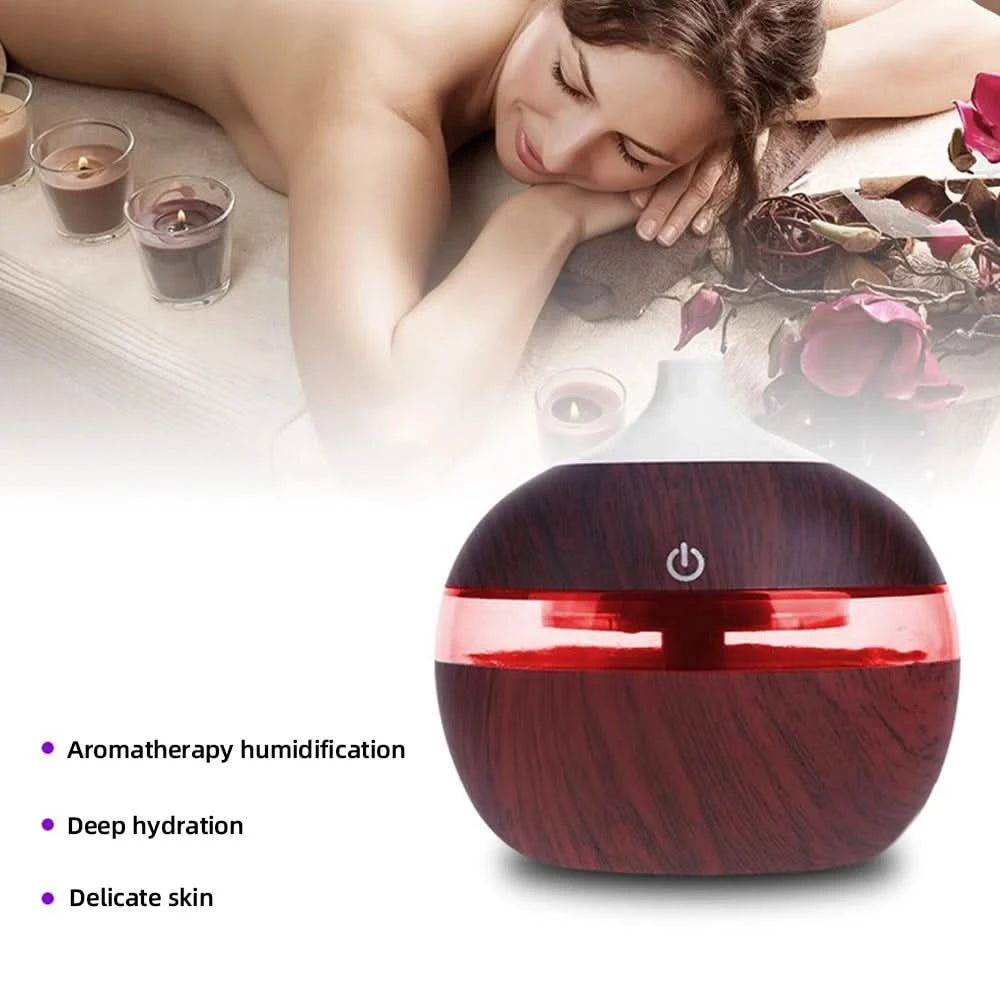 Mini USB Humidifier with Aromatherapy Diffuser  3-in-1 Desktop Humidifier, One-Touch Operation & Key Switch for Home/Office - M & M Global