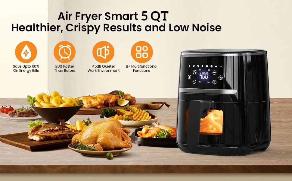 Adoolla Air Fryer Oven 5 Qt Large Oil Free Touch Screen 1500W Mini Oven Combo with 7 Accessories, One-Touch Digital Controls, No - M & M Global