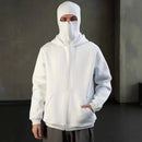 Men and women Balaclava Y2kGothic Harajuku winter new item double hooded sweatshirt men's hooded mask zipper sportswear