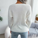 Women Casual Lantern Long Sleeve Knitted Pullovers and Sweaters Autumn Winter 2025