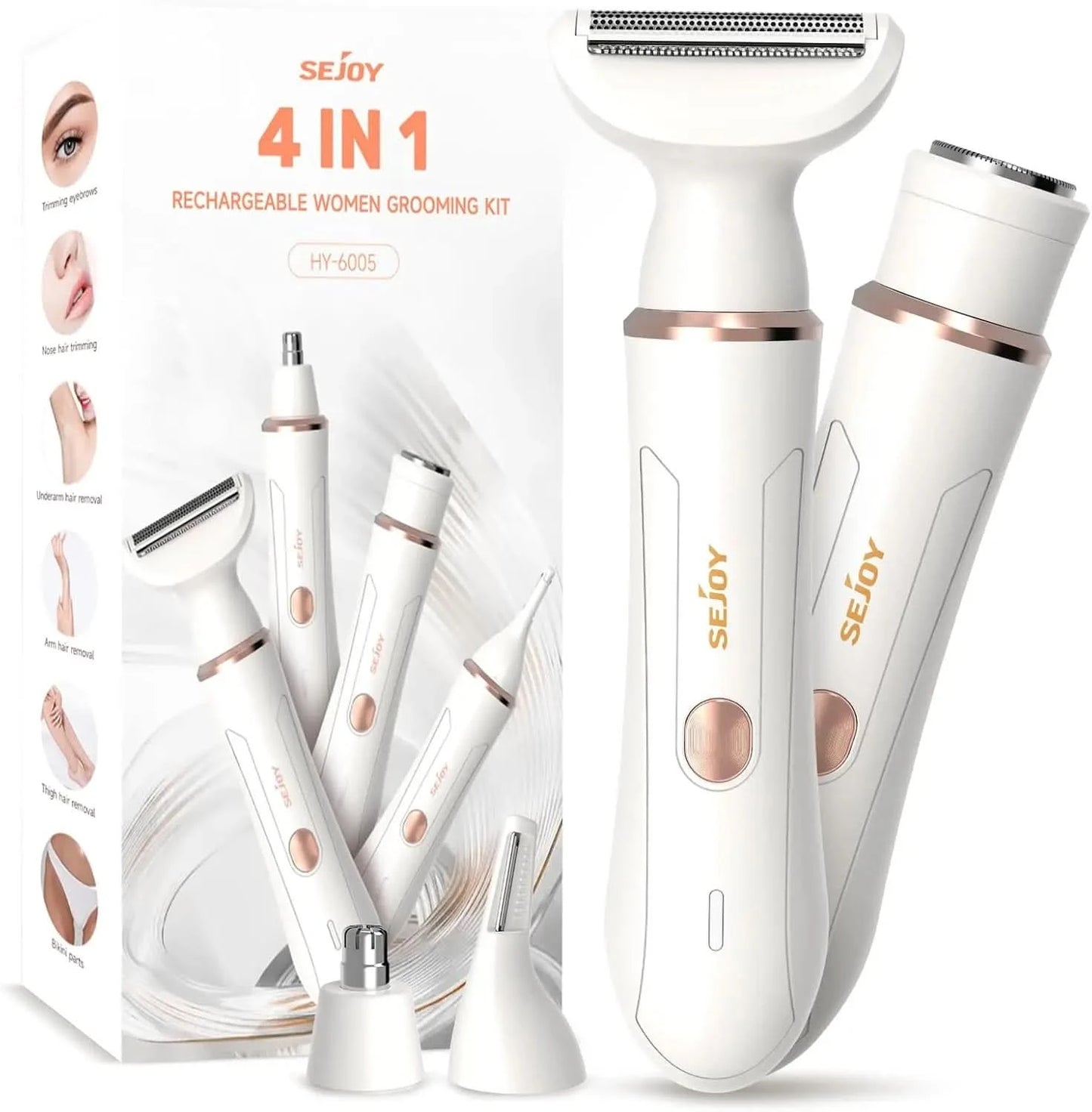 Sejoy Facial Hair Trimmer for Women Perfect for Face Ear Eyebrows Nose Hair Removal Clipper Electric Shaver - M & M Global