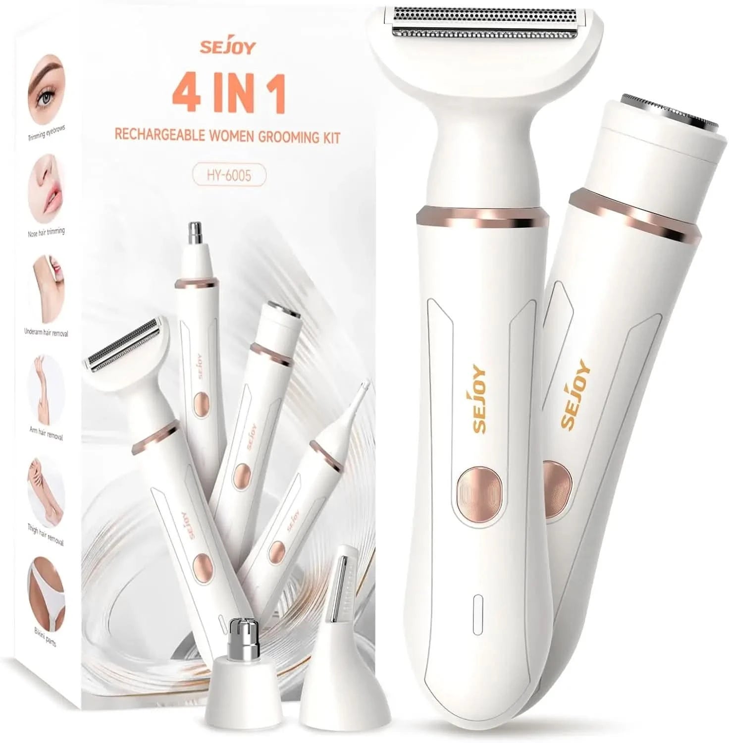 Sejoy Facial Hair Trimmer for Women Perfect for Face Ear Eyebrows Nose Hair Removal Clipper Electric Shaver - M & M Global