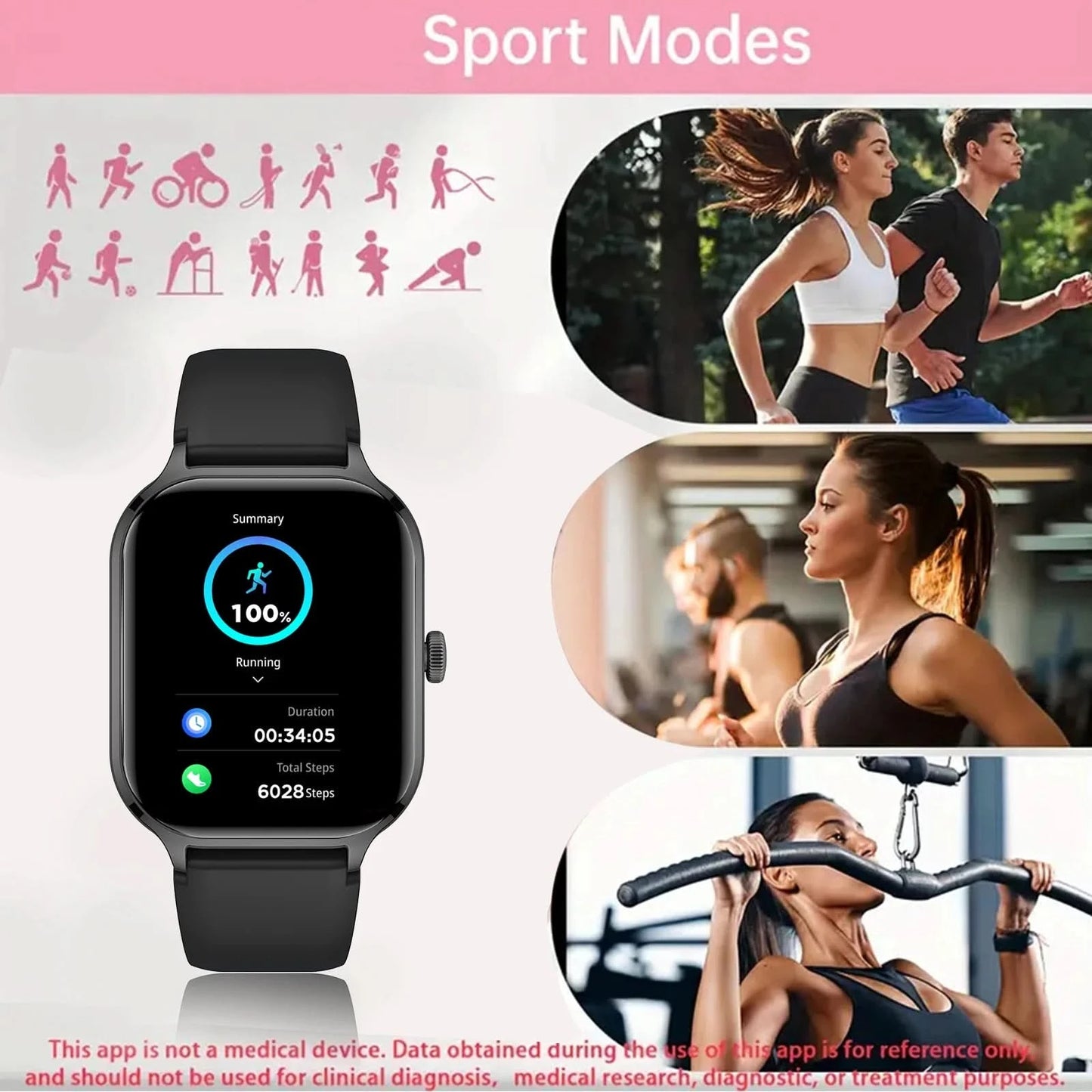 Smart Watch For Women Full Touch Screen Bluetooth Call Watches Sport Fitness Tracker Smartwatch Lady - M & M Global