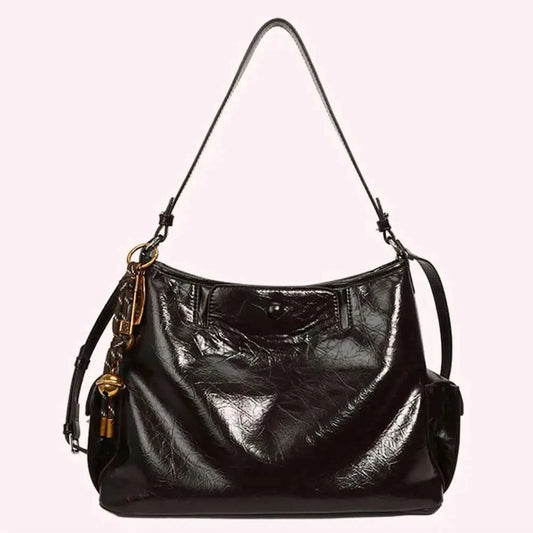 Women Casual Underarm Bag with Pendant Retro Crossbody Bag PU Leather Trendy Tote Bag Travel Shopping Work Date Bag - M & M Global