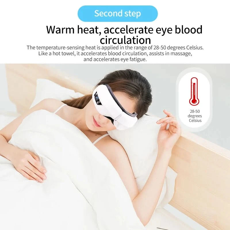 Smart Eye Massager Rechargeable Eye Mask For Dark Circles, Puffiness Dry Eyes Fatigue Relief Perfect For Sleep & Travel - M & M Global