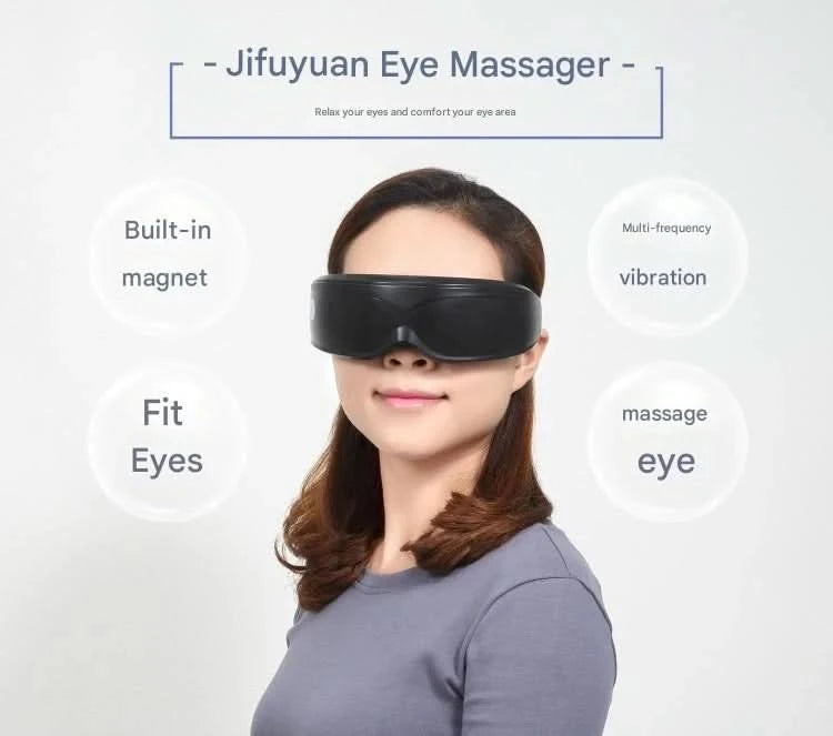 Eye massager with 9 modes and multi frequency vibration 22 magnets for eye massage caring for eye health and safety materials - M & M Global