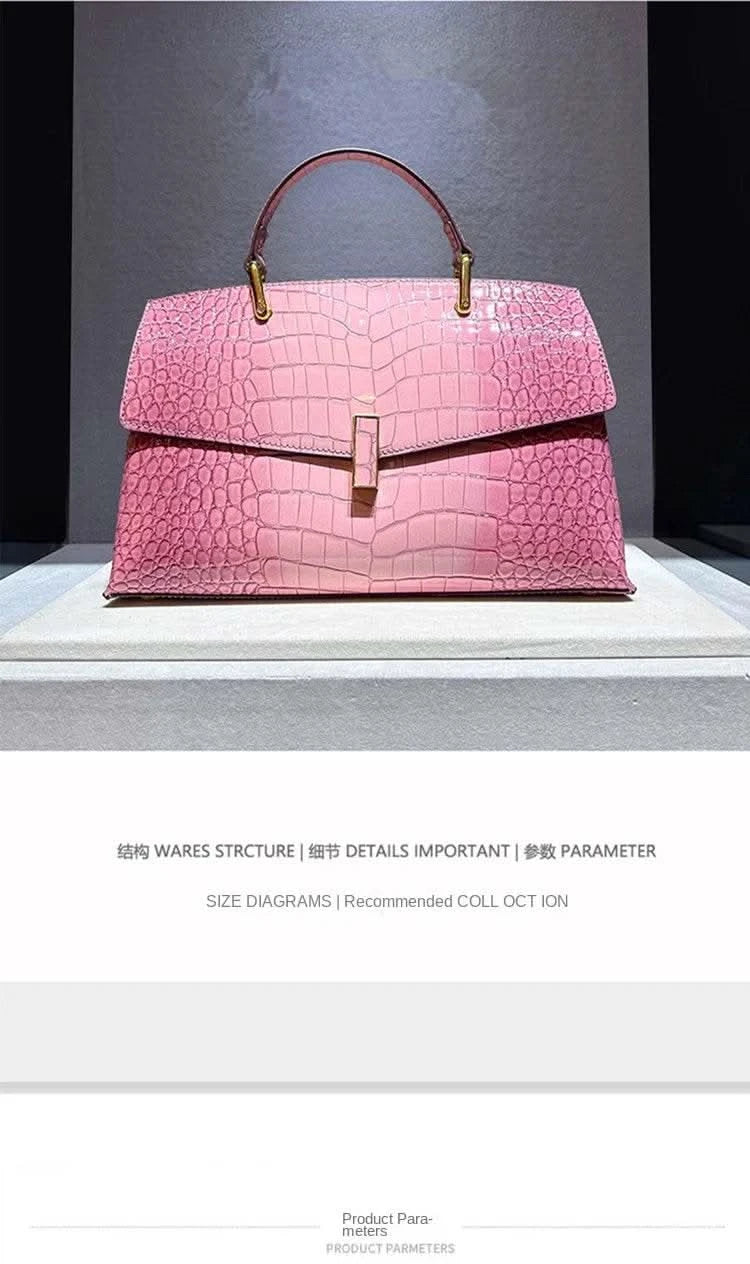 Crocodile Pattern Leather Women's Handbags Luxury Fashion Lady Shell Shoulder Crossbody Bag Top Handle Messenger Bags - M & M Global