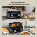 N61NA Nonstick Slow Cooker 7-Quart - PFOA-Free Ceramic-coated, 3 Heat Settings & Timer - Dishwasher & Oven Safe Pot for Effortle - M & M Global