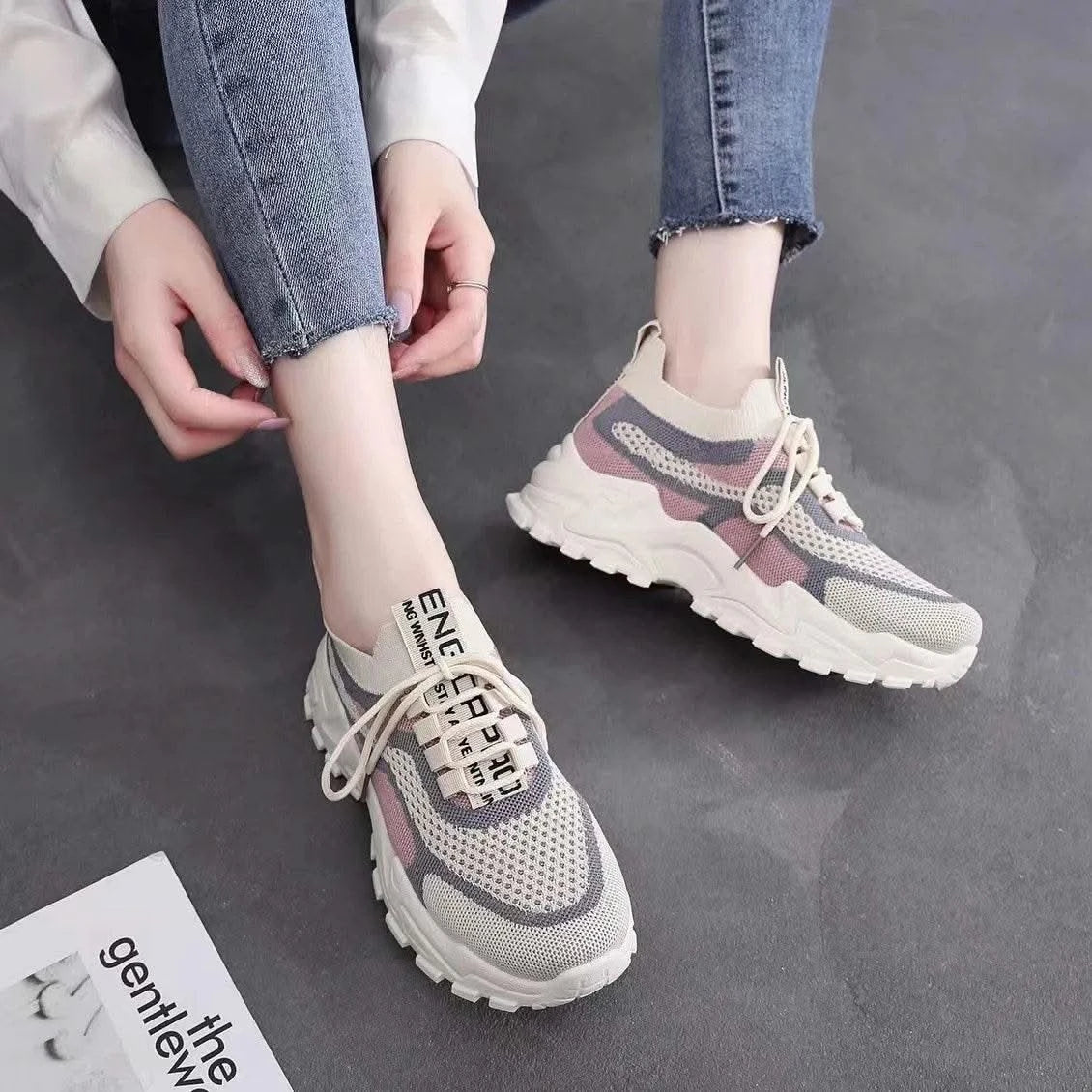 2025 Sneakers Women Platform Flat Shoes Woman Shoes Green Casual Trainers Ladies Chunky Sneakers Women Shoes - M & M Global
